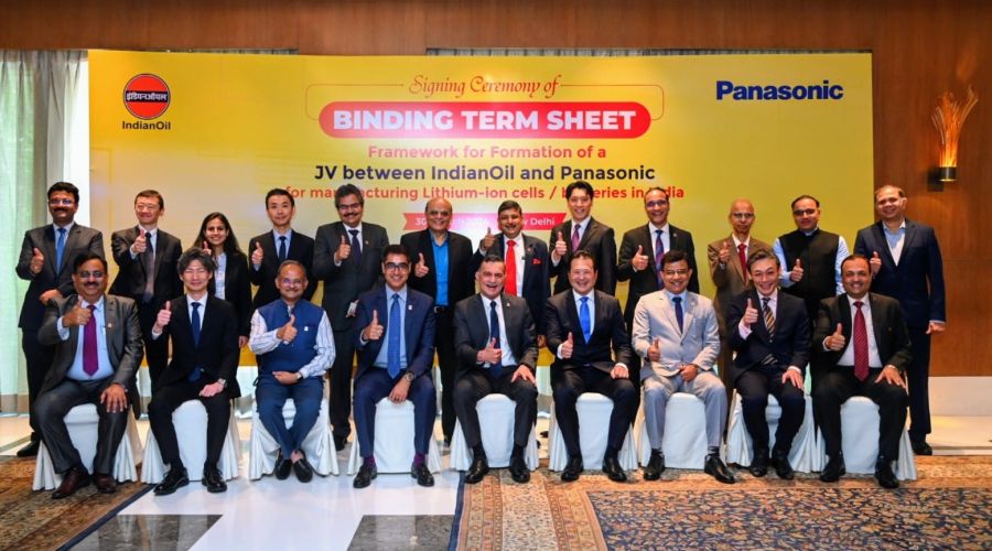 IndianOil and Panasonic Energy sign a Binding Term Sheet for Manufacturing Lithium-lon Cells in India